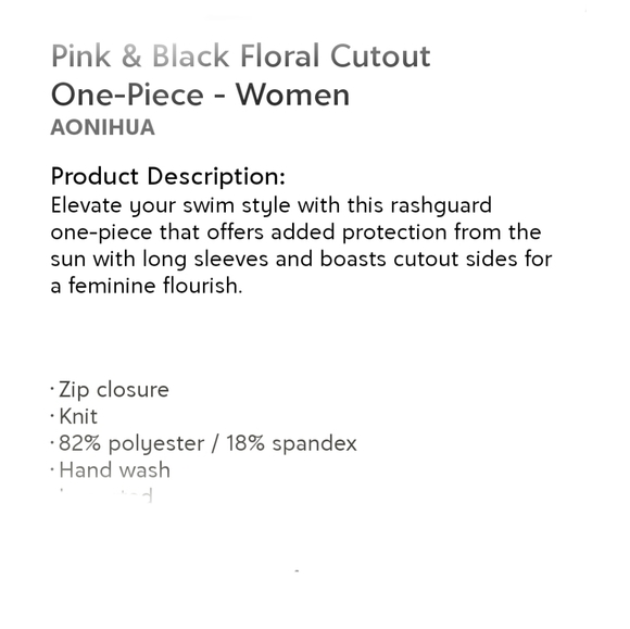 💦wow AONIHUA 🌺Floral 1 Piece Rashguard Swim Suit - Picture 5 of 13